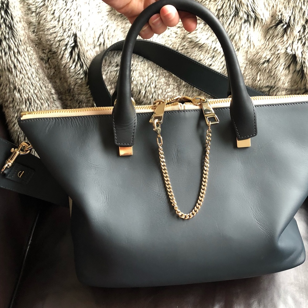 Chloe two tone bag with gold accent.